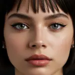 Minimalist makeup with bold eyeliner, inspired by short drama beauty trends