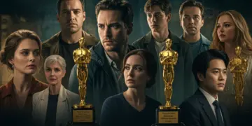 Collage of award-winning short dramas with golden statues, representing recent critical acclaim.