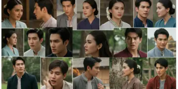 Vibrant collage of popular Thai dramas, showcasing diverse genres and cultural elements for US viewers.
