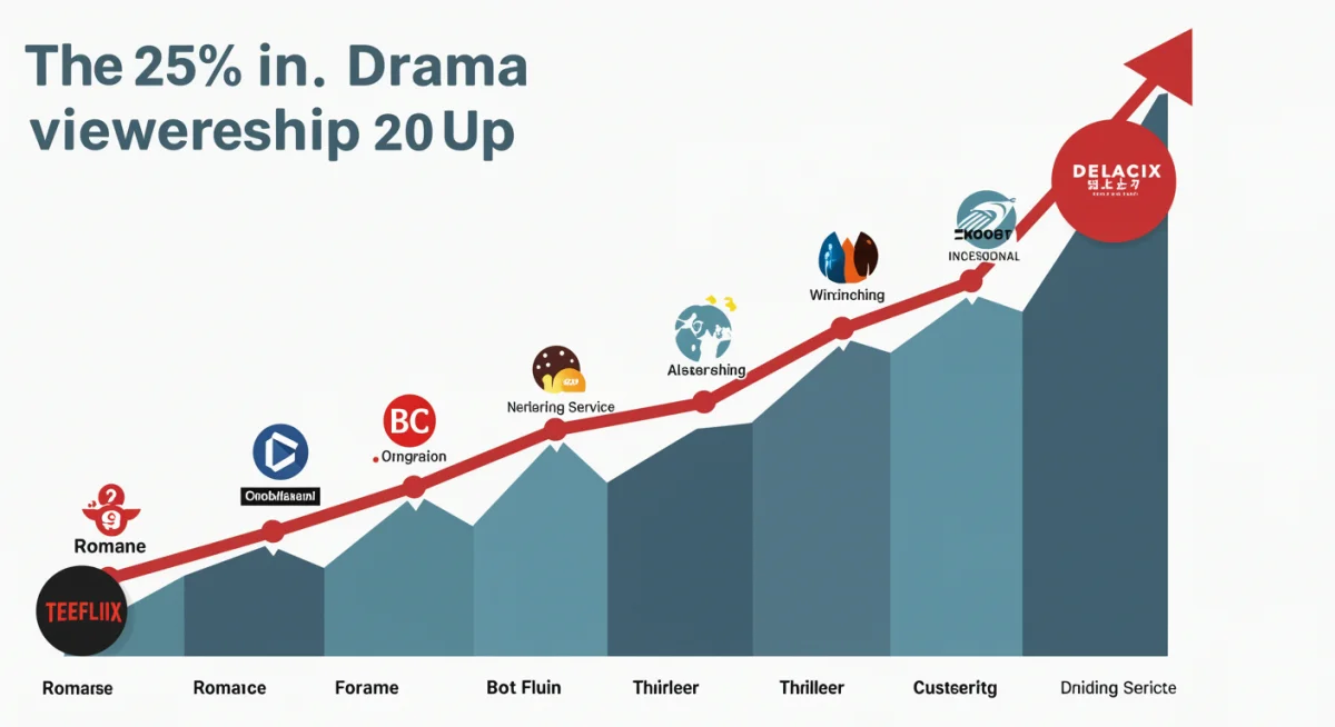 Infographic depicting a 25% increase in US global drama viewership in 2024