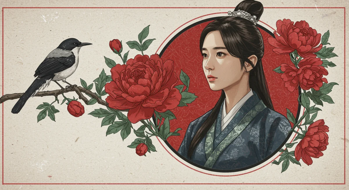 Artistic rendition of a symbolic motif from 'Crimson Tears', depicting its thematic relevance