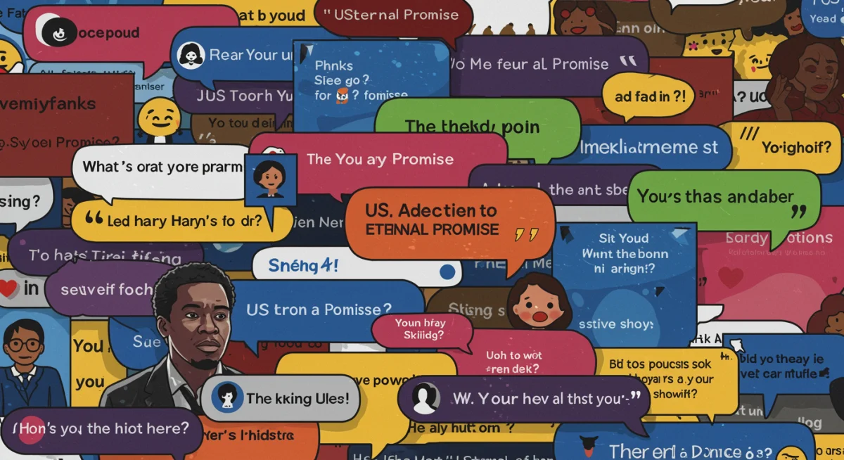 Collage of diverse US audience reactions and social media comments on Eternal Promise