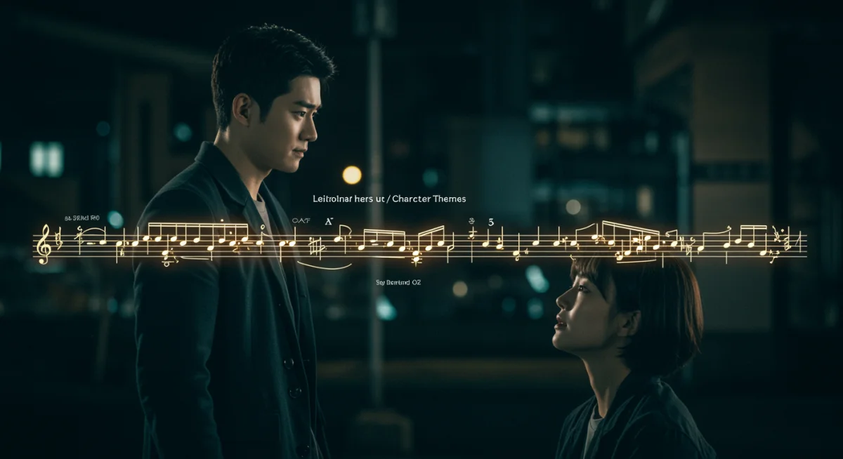 Musical score with highlighted leitmotifs for drama characters