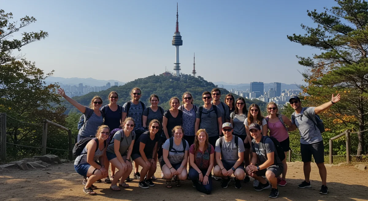 American tourists at Namsan Tower, popular K-drama filming location