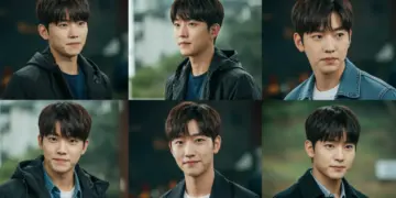 Five charismatic young Korean actors, future K-drama stars, smiling confidently
