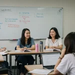 US Universities & Asian Drama Studies: Cultural Programs University students discussing Asian drama studies in a classroom